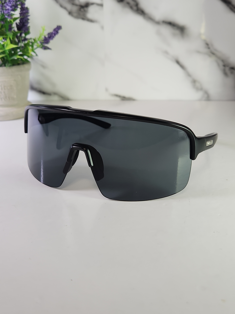 Suncloud Polarized Shield Sunglasses with Dark Gray Lens. Shades